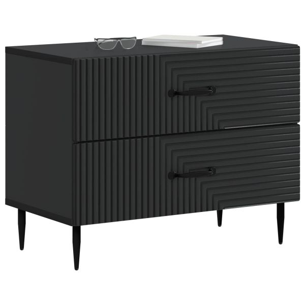 Нощен шкаф Черно 62 x 34,5 x 47,5 см Инженерна дървесина