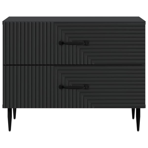 Нощен шкаф Черно 62 x 34,5 x 47,5 см Инженерна дървесина