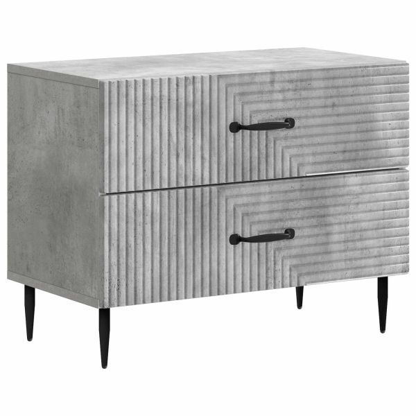 Нощен шкаф Бетонно сиво 62 x 34,5 x 47,5 см Инженерна дървесина