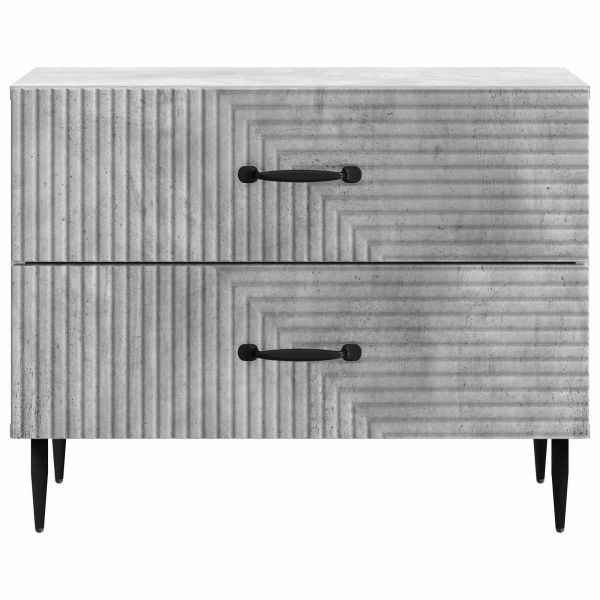 Нощен шкаф Бетонно сиво 62 x 34,5 x 47,5 см Инженерна дървесина