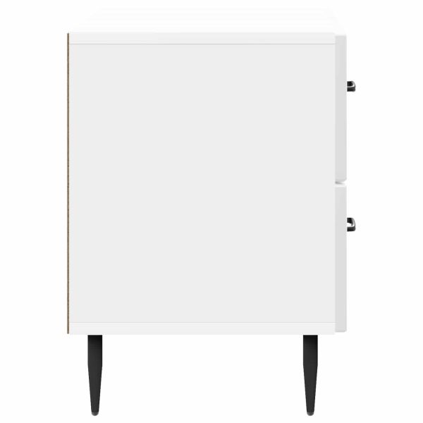 Нощен шкаф Бял гланц 62 x 34,5 x 47,5 см Инженерна дървесина