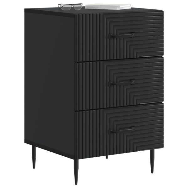 Нощен шкаф Черно 43 x 41 x 66,5 см Инженерна дървесина