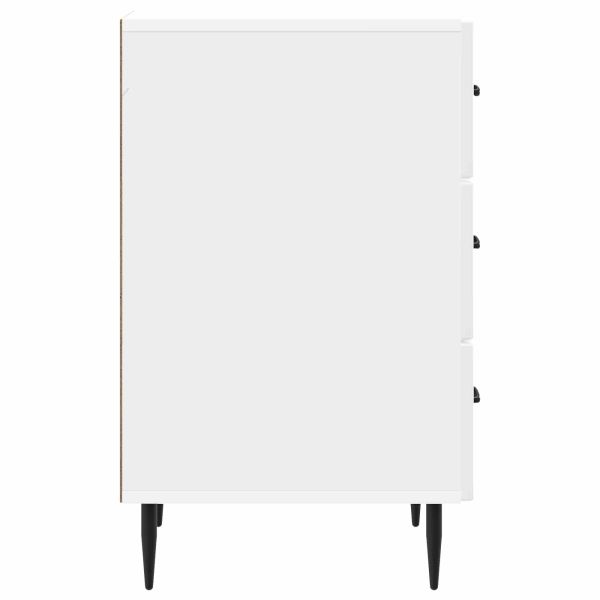 Нощен шкаф Бял гланц 43 x 41 x 66,5 см Инженерна дървесина