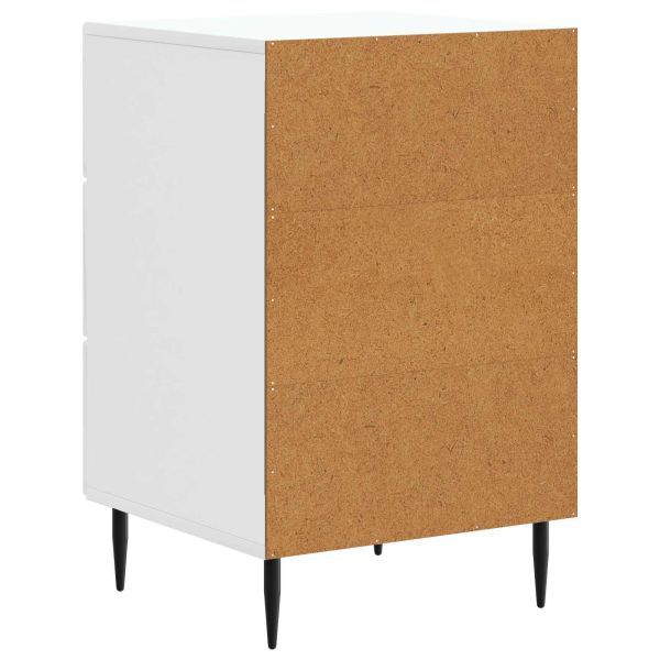 Нощен шкаф Бял гланц 43 x 41 x 66,5 см Инженерна дървесина