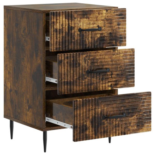 Нощен шкаф Опушен дъб 43 x 41 x 66,5 см Инженерна дървесина
