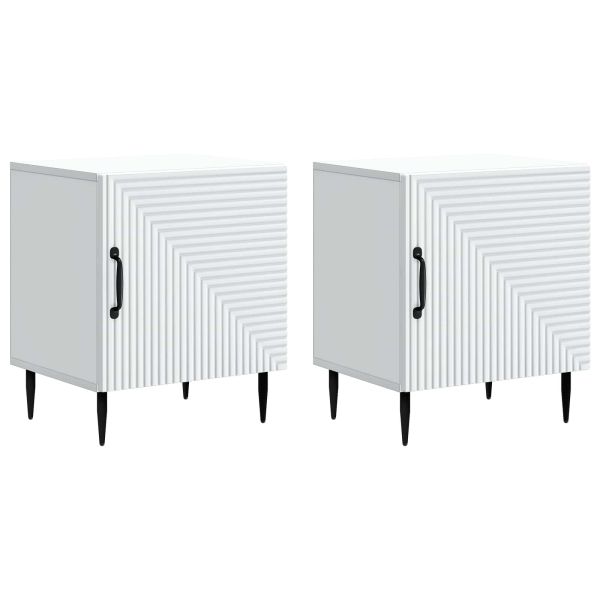 Нощен шкаф 2 pcs Бяло 43 x 34,5 x 50 см Инженерна дървесина