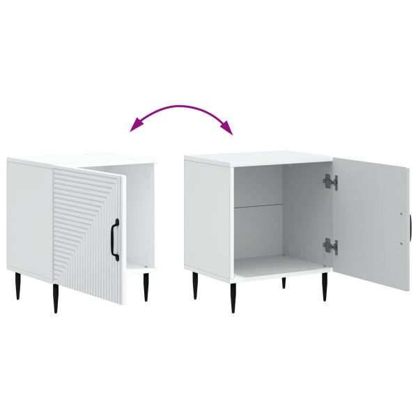 Нощен шкаф 2 pcs Бяло 43 x 34,5 x 50 см Инженерна дървесина