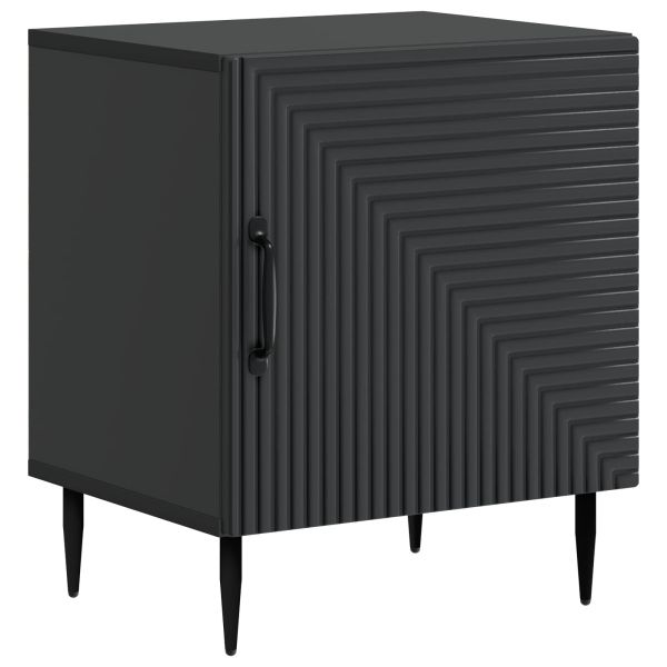 Нощен шкаф Черно 43 x 34,5 x 50 см Инженерна дървесина