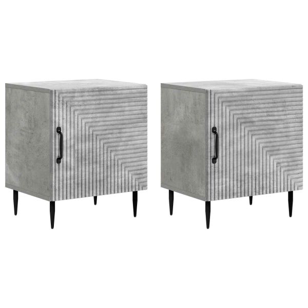 Нощен шкаф 2 pcs Бетонно сиво 43 x 34,5 x 50 см