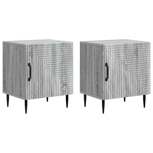 Нощен шкаф 2 pcs Сива сонома 43 x 34,5 x 50 см