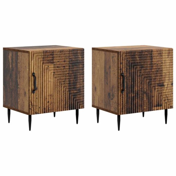 Нощен шкаф 2 pcs Старо дърво 43 x 34,5 x 50 см