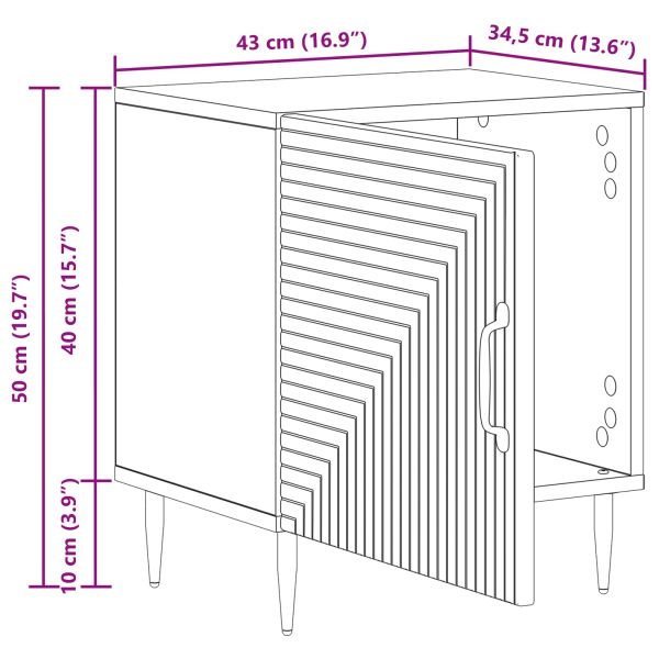 Нощен шкаф 2 pcs Старо дърво 43 x 34,5 x 50 см