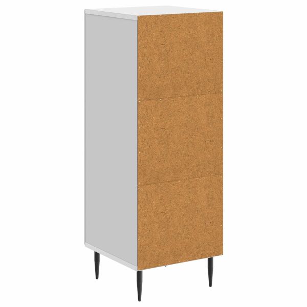 Служебен шкаф Бял гланц 33 x 34,5 x 89,5 см Инженерна дървесина