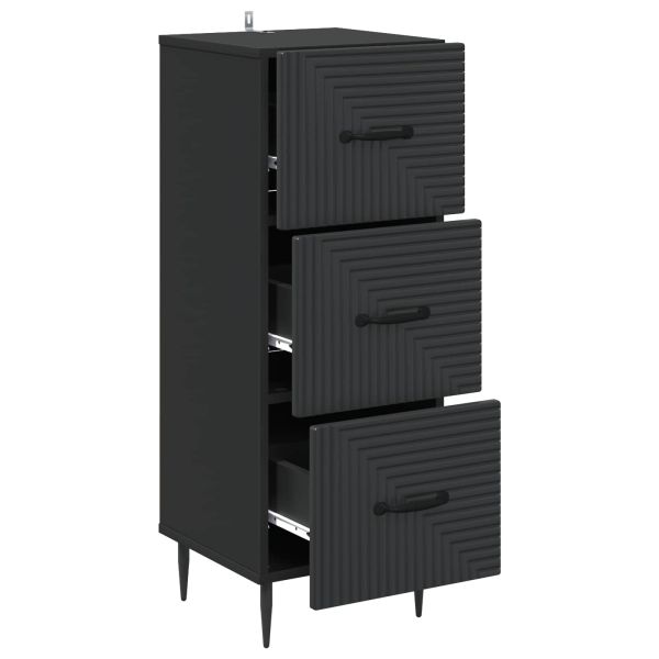 Чекмеджетен шкаф Черно 33 x 34,5 x 89,5 см Инженерна дървесина
