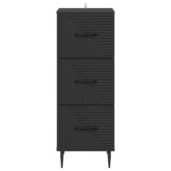 Чекмеджетен шкаф Черно 33 x 34,5 x 89,5 см Инженерна дървесина