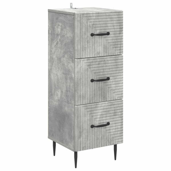 Чекмеджетен шкаф Бетонно сиво 33 x 34,5 x 89,5 см