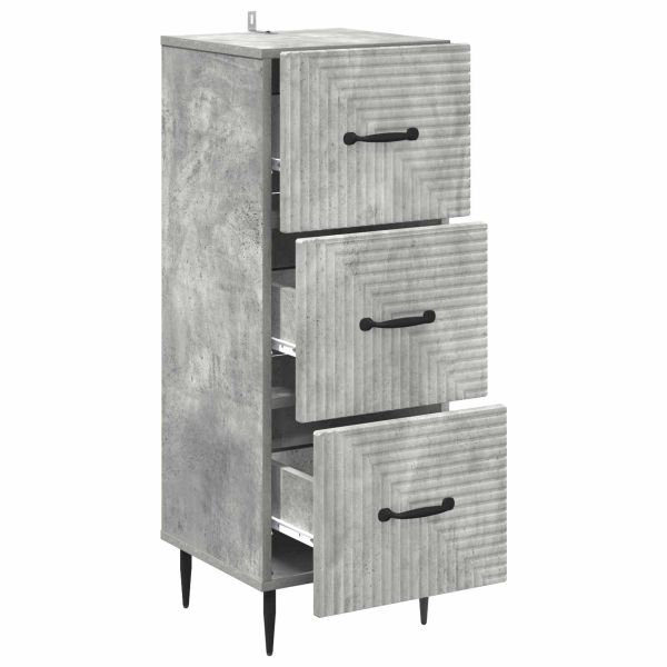 Чекмеджетен шкаф Бетонно сиво 33 x 34,5 x 89,5 см