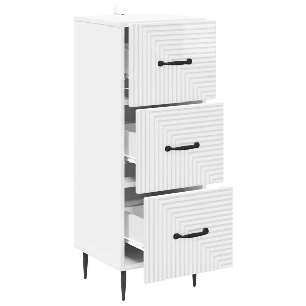 Чекмеджетен шкаф Бял гланц 33 x 34,5 x 89,5 см
