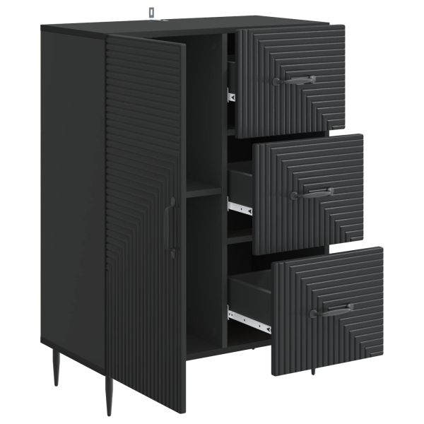 Служебен шкаф Черно 66 x 34,5 x 89,5 см Инженерна дървесина