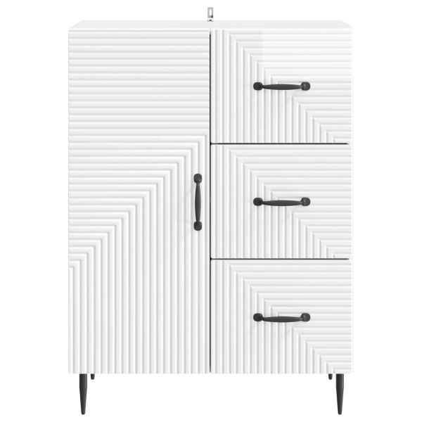 Служебен шкаф Бял гланц 66 x 34,5 x 89,5 см Инженерна дървесина