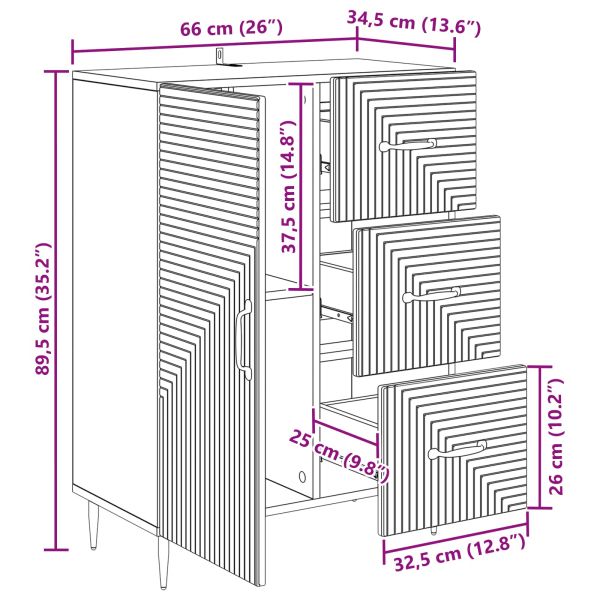 Служебен шкаф с чекмедже Старо дърво 66 x 34,5 x 89,5 см