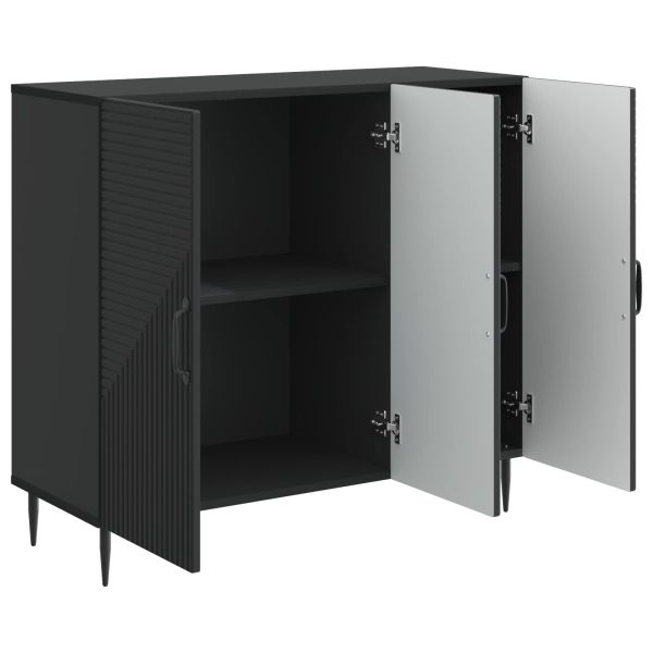 Служебен шкаф Черно 89 x 34,5 x 80 см Инженерна дървесина