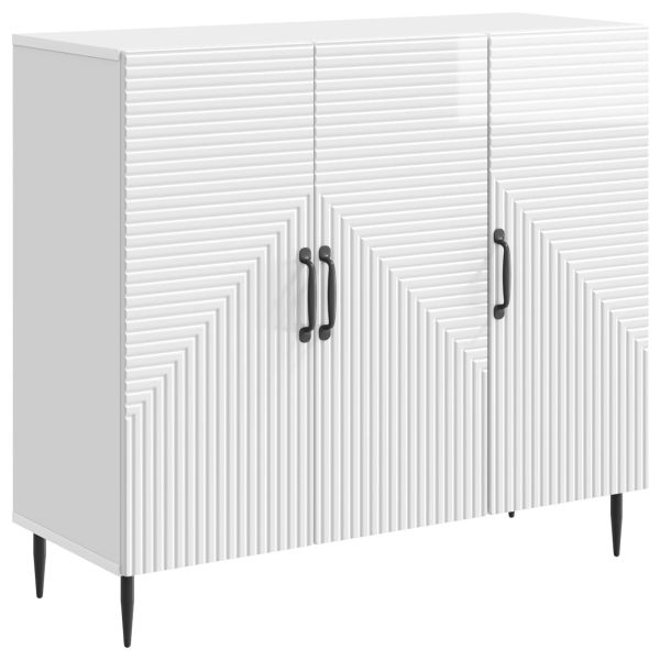 Служебен шкаф Бял гланц 89 x 34,5 x 80 см Инженерна дървесина