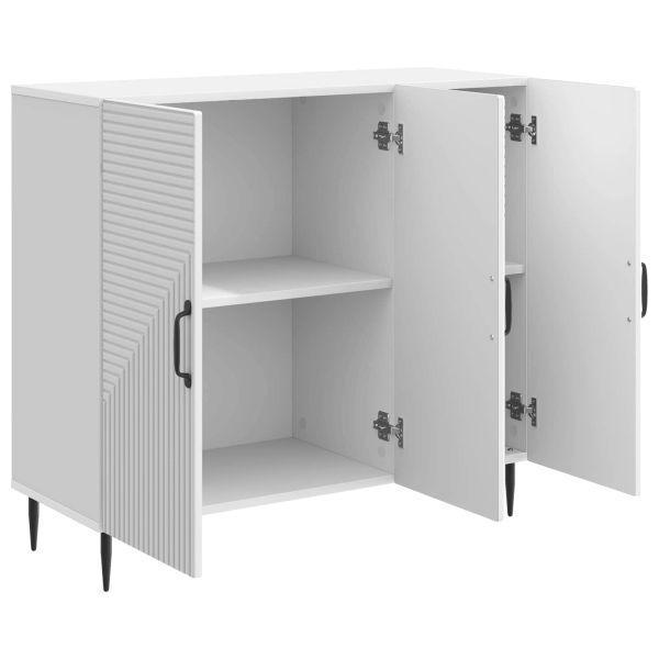 Служебен шкаф Бял гланц 89 x 34,5 x 80 см Инженерна дървесина