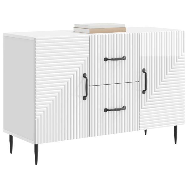 Служебен шкаф Бял гланц 89 x 34,5 x 60 см Инженерна дървесина