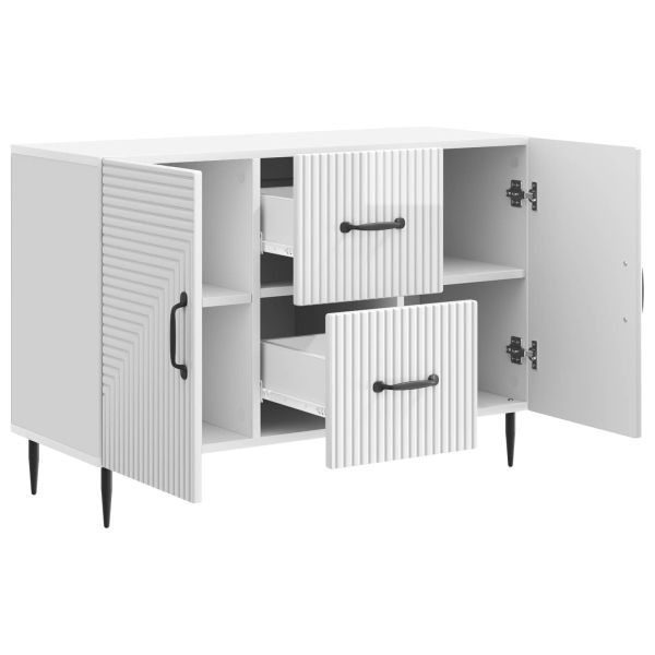 Служебен шкаф Бял гланц 89 x 34,5 x 60 см Инженерна дървесина