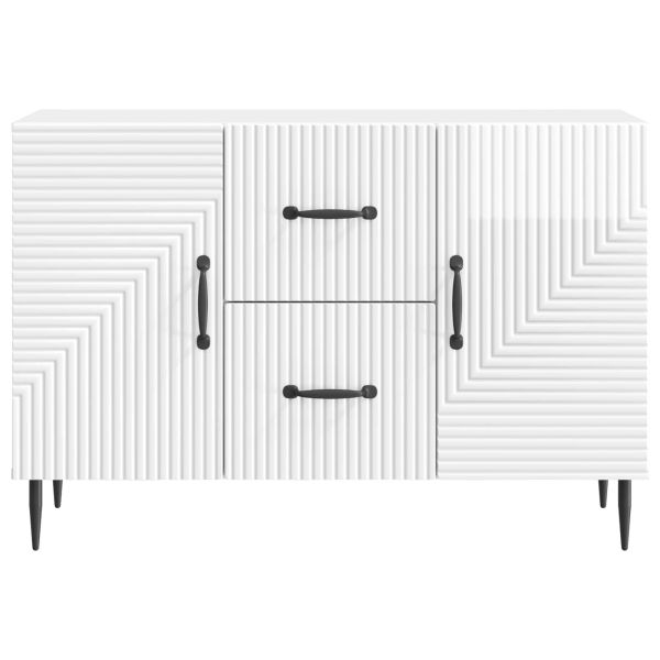 Служебен шкаф Бял гланц 89 x 34,5 x 60 см Инженерна дървесина