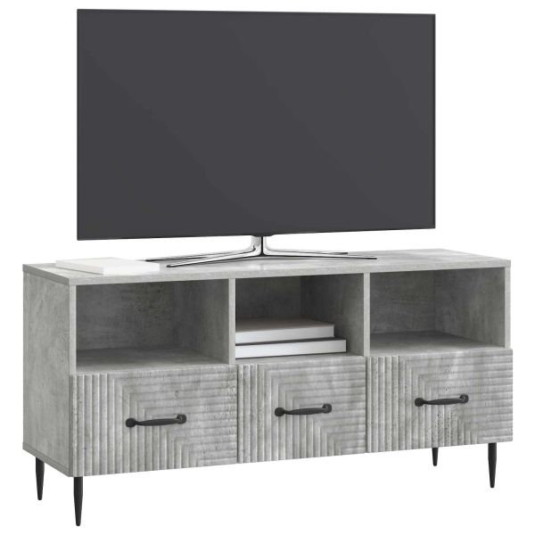 ТВ шкаф Бетонно сиво 102 x 34,5 x 50 см Инженерна дървесина
