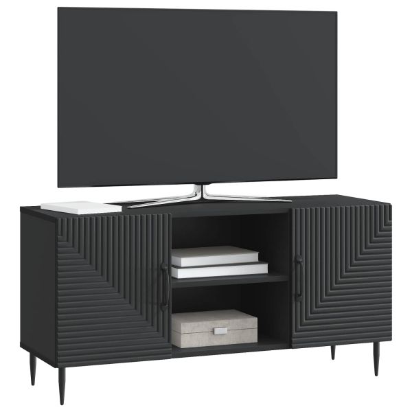 ТВ шкаф Черно 102 x 34,5 x 50 см Инженерна дървесина