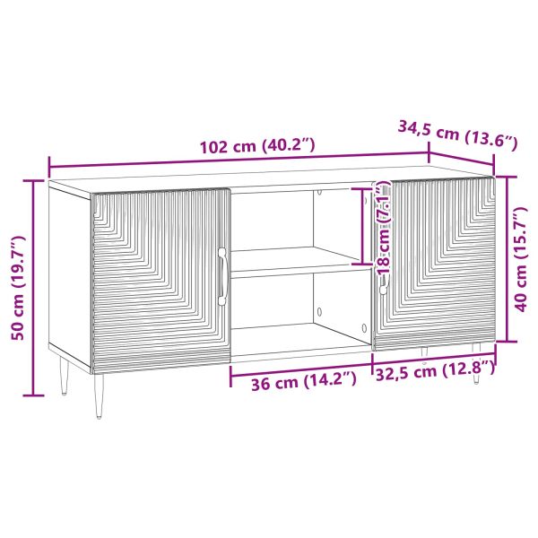 ТВ шкаф Черно 102 x 34,5 x 50 см Инженерна дървесина