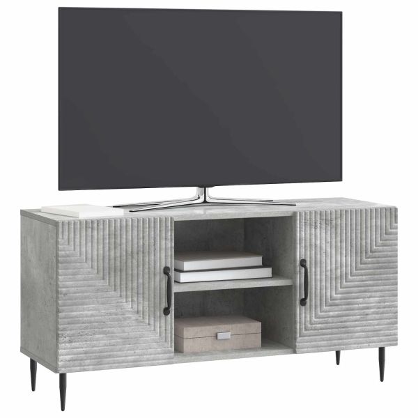 ТВ шкаф Бетонно сиво 102 x 34,5 x 50 см Инженерна дървесина