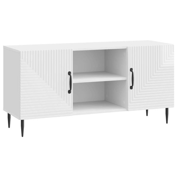 ТВ шкаф Бял гланц 102 x 34,5 x 50 см Инженерна дървесина