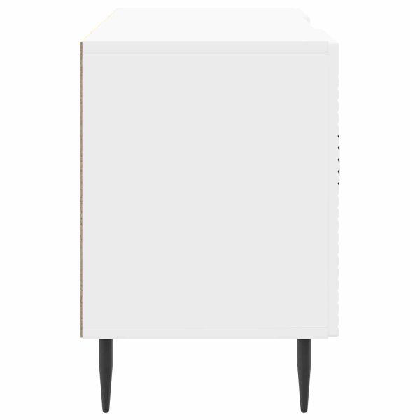 ТВ шкаф Бял гланц 102 x 34,5 x 50 см Инженерна дървесина