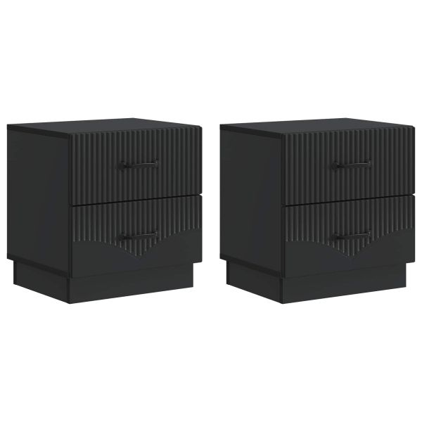 Нощен шкаф 2 pcs Черно 43 x 34,5 x 44,5 см Инженерна дървесина