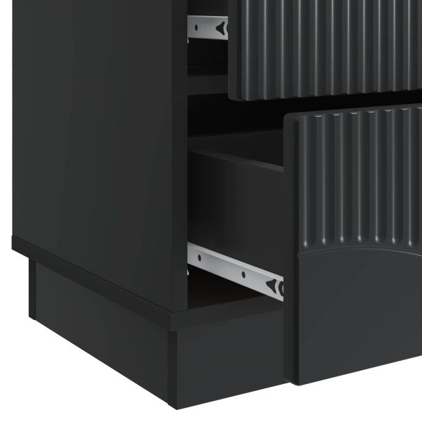 Нощен шкаф 2 pcs Черно 43 x 34,5 x 44,5 см Инженерна дървесина
