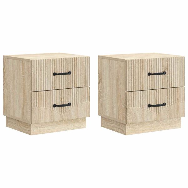 Нощен шкаф с чекмедже 2 pcs Дъб сонома 43 x 34,5 x 44,5 см