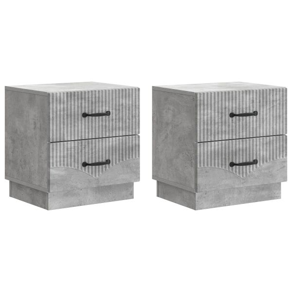 Нощен шкаф с чекмедже 2 pcs Бетонно сиво 43 x 34,5 x 44,5 см