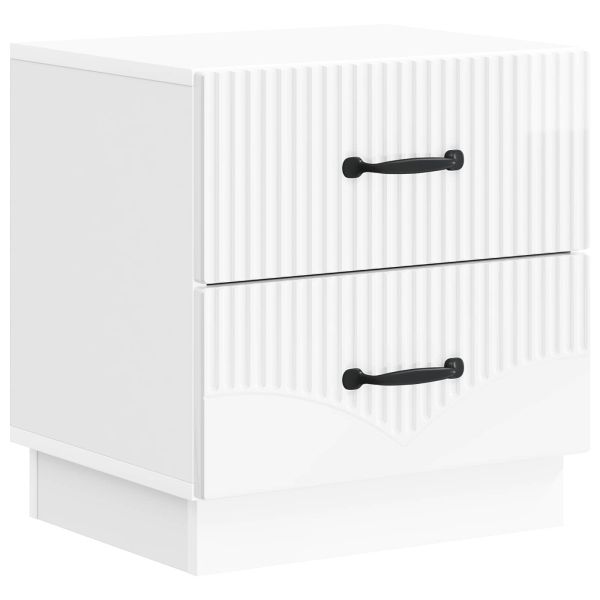 Нощен шкаф с чекмедже 2 pcs Бял гланц 43 x 34,5 x 44,5 см