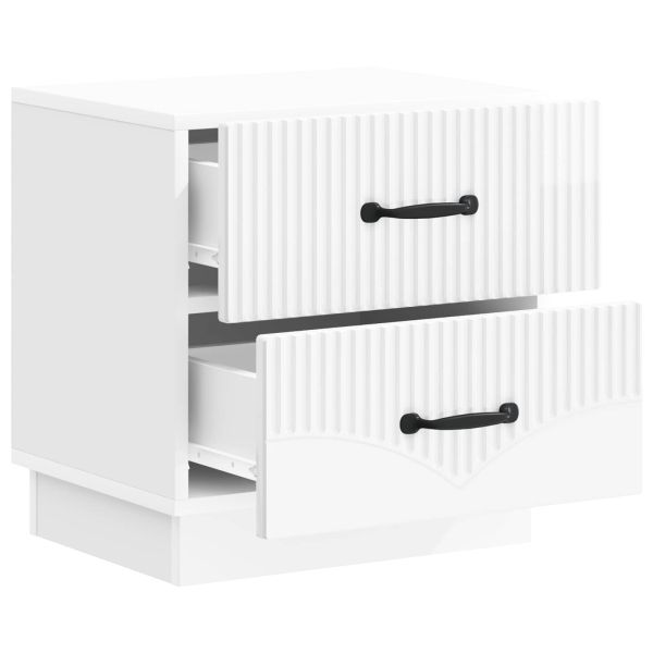 Нощен шкаф с чекмедже 2 pcs Бял гланц 43 x 34,5 x 44,5 см