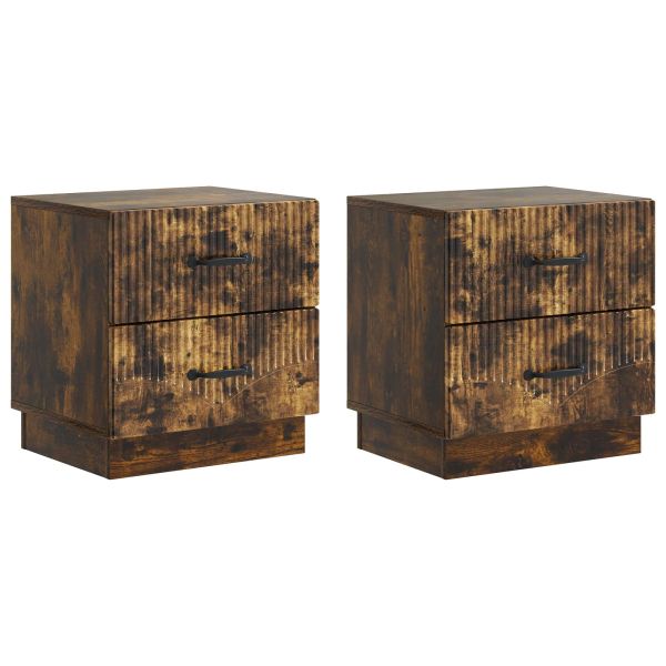 Нощен шкаф с чекмедже 2 pcs Опушен дъб 43 x 34,5 x 44,5 см