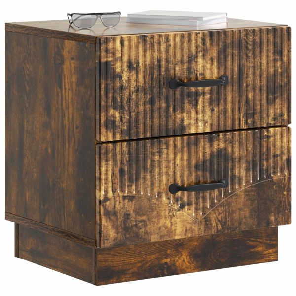 Нощен шкаф с чекмедже 2 pcs Опушен дъб 43 x 34,5 x 44,5 см