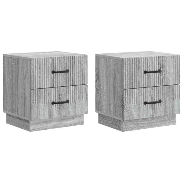 Нощен шкаф с чекмедже 2 pcs Сива сонома 43 x 34,5 x 44,5 см