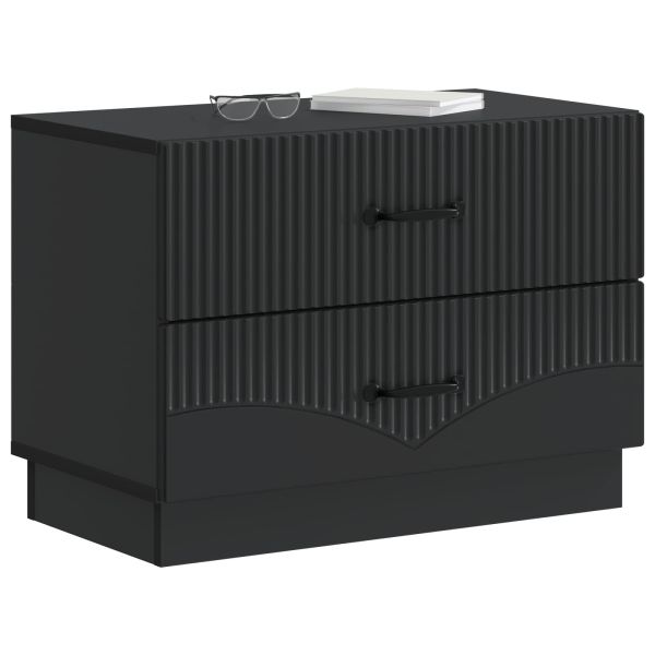 Нощен шкаф Черно 62 x 34,5 x 44,5 см Инженерна дървесина