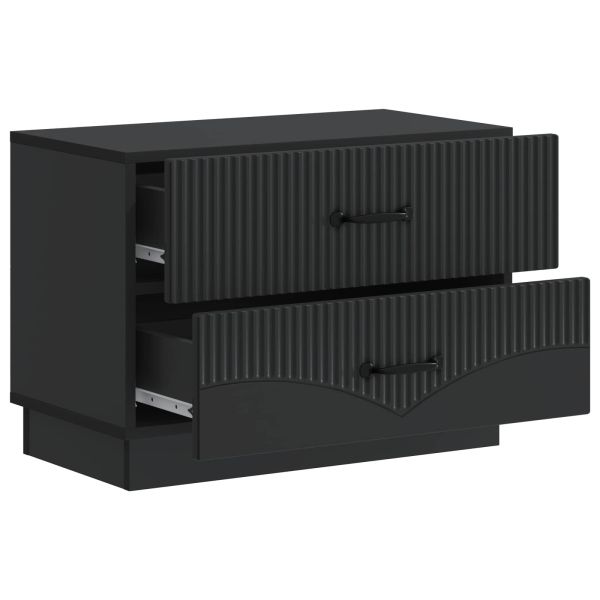Нощен шкаф Черно 62 x 34,5 x 44,5 см Инженерна дървесина