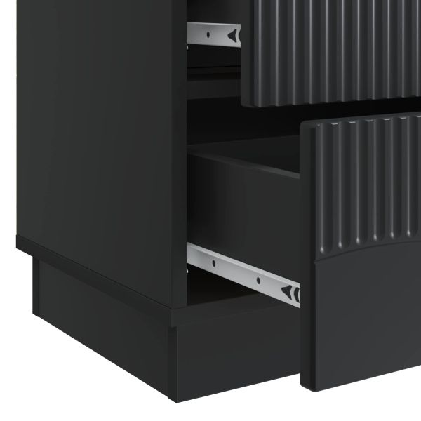 Нощен шкаф Черно 62 x 34,5 x 44,5 см Инженерна дървесина