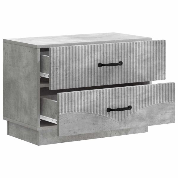 Нощен шкаф Бетонно сиво 62 x 34,5 x 44,5 см Инженерна дървесина